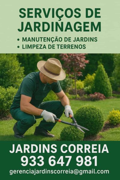 Manutenção de jardins Limpeza de terrenos